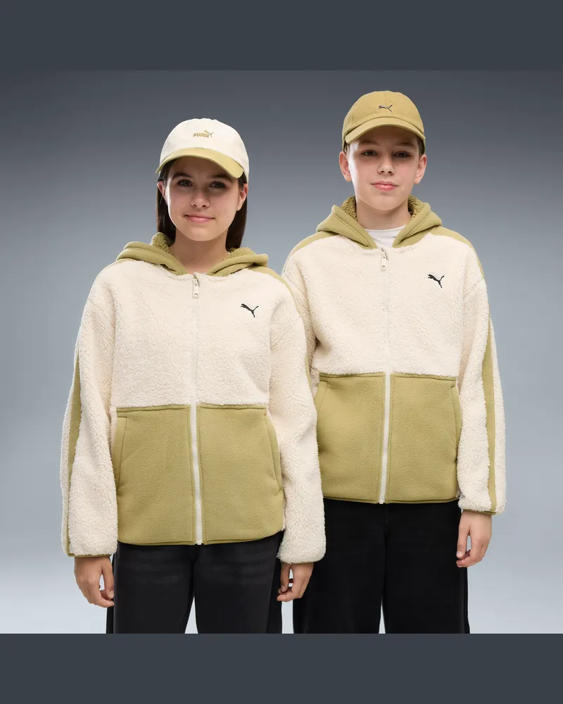 Puma Essentials Elevated Winterized Relaxed Sweatjacke Teenager, Kleidung, Weiß Weiß