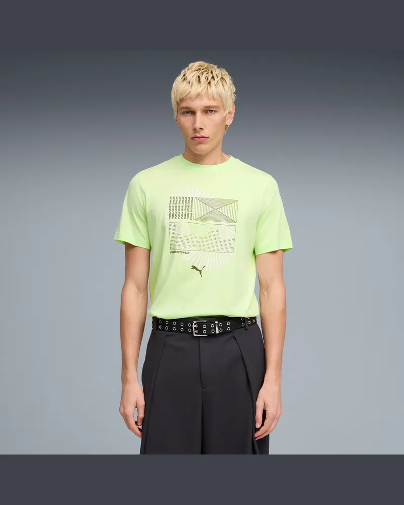 Puma Graphic Circular T-Shirt Herren, Kleidung, Grün Grün