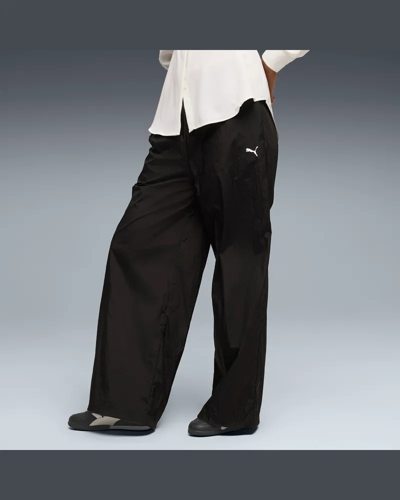 Puma Sport Relaxed Gewebte Hose Damen, Kleidung, Schwarz Schwarz