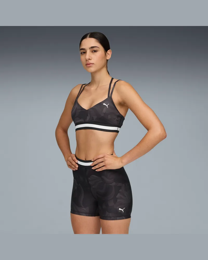 Puma FLORAL RIBBON BH für geringe Belastung, Kleidung, Schwarz Schwarz