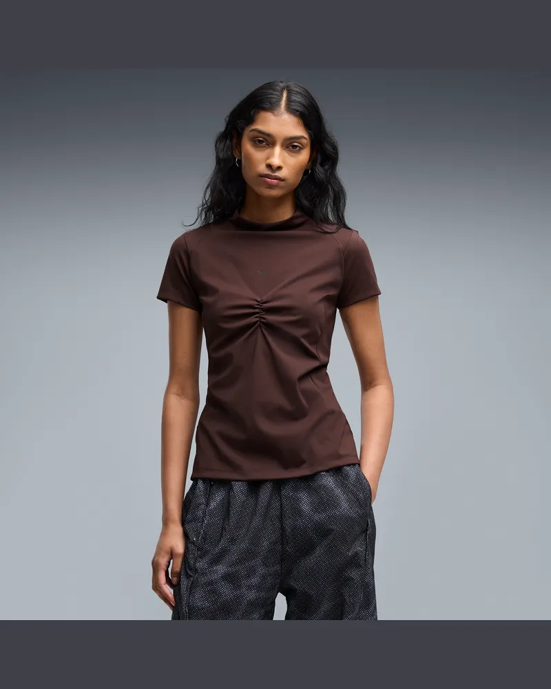 Puma CLRT Laced Top Slim Damen, Kleidung, Braun Braun