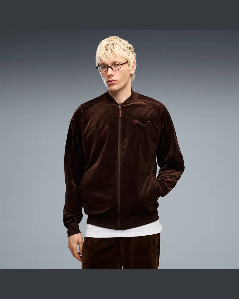 Puma Essentials Elevated Relaxed Velour Trainingsjacke Herren, Kleidung, Braun Braun