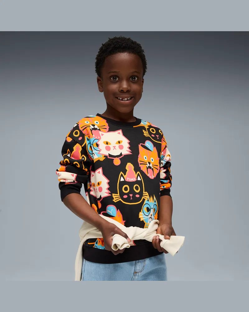 Puma Moody Cat Sweatshirt Kinder, Kleidung, Schwarz Schwarz