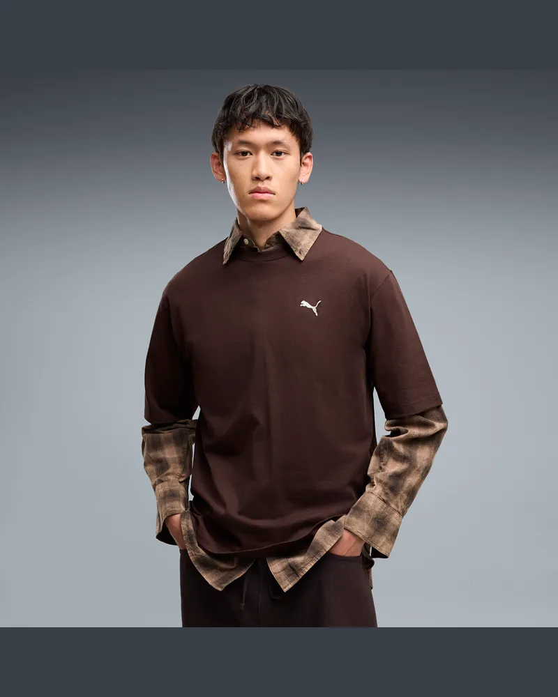 Puma Essentials Boxy Relaxed T-Shirt Herren, Kleidung, Braun Braun