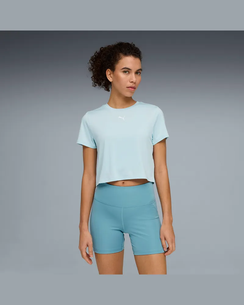 Puma TAD ESSENTIALS Kurzes figurbetontes T-Shirt Damen, Kleidung, Blau Blau