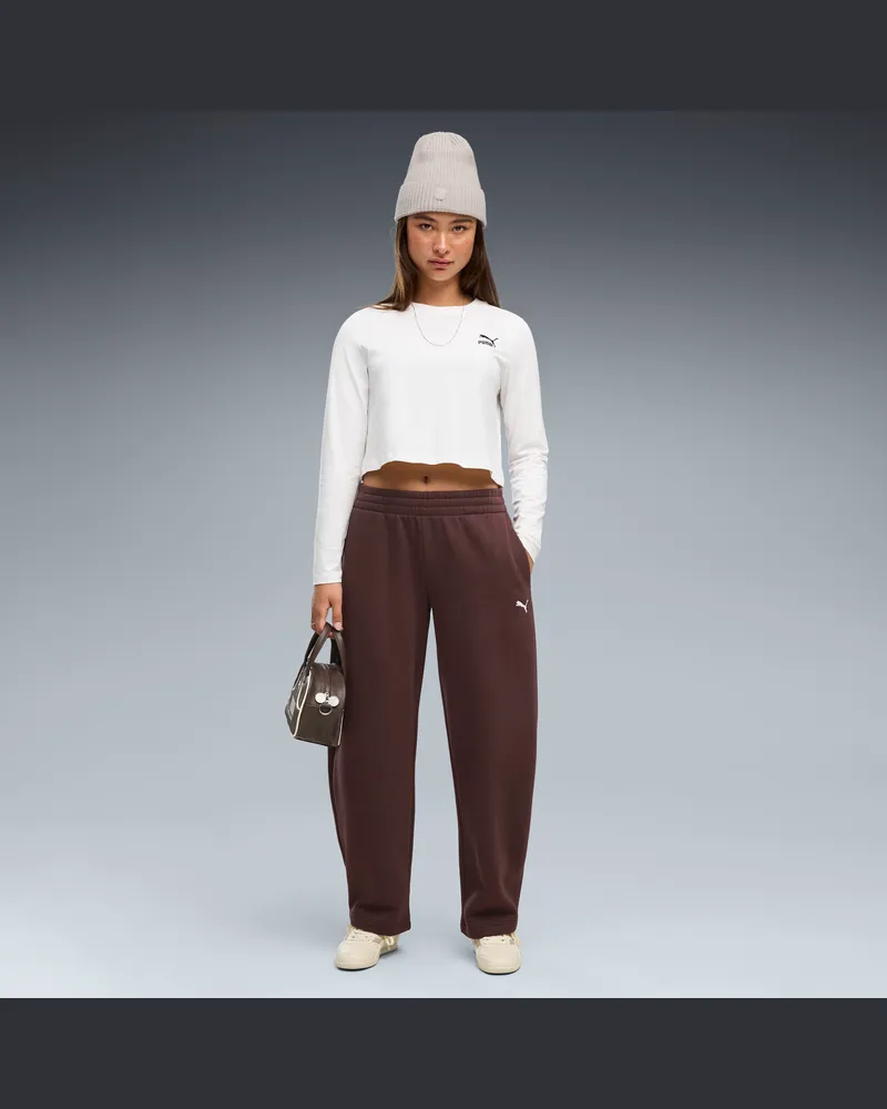 Puma Essentials Relaxed Barrel Leg Hose Damen, Kleidung, Braun Braun
