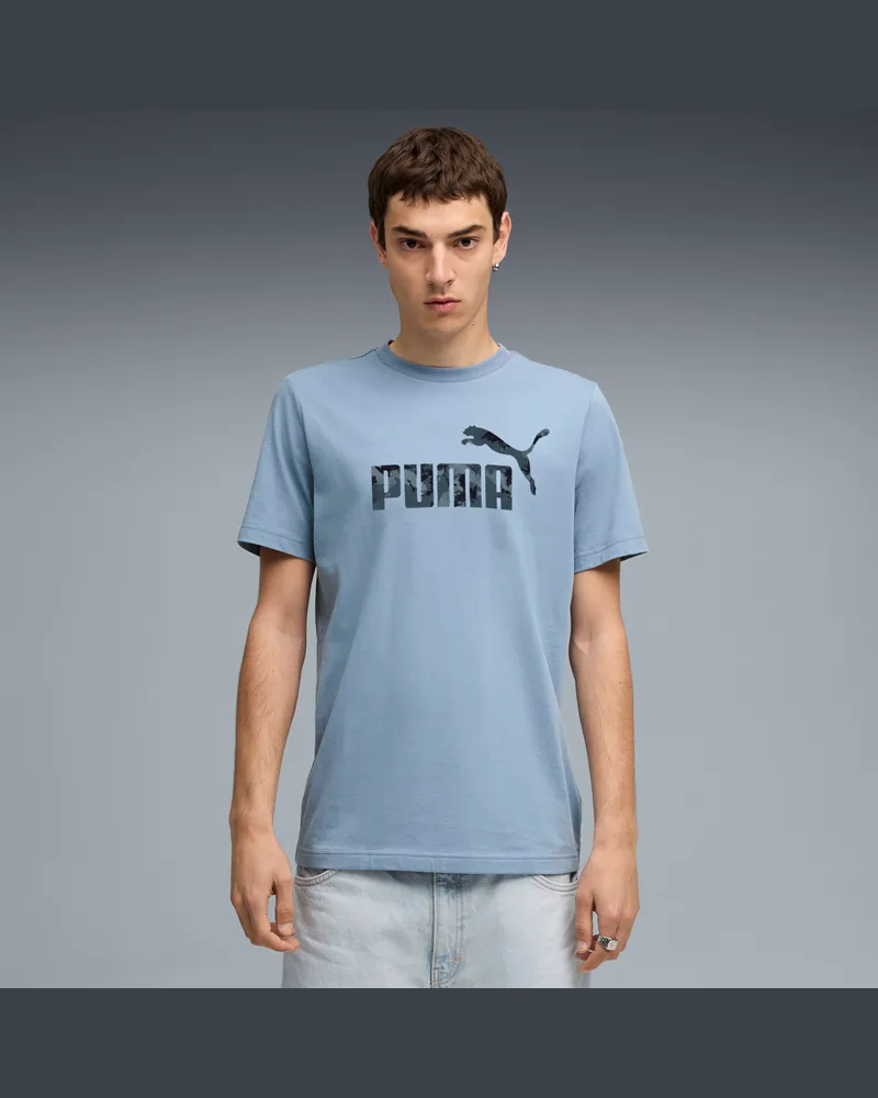 Puma Essentials Camo T-Shirt Herren, Kleidung, Blau Blau