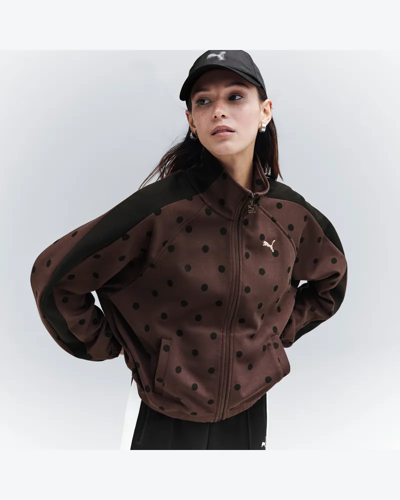 Puma T7 Polka Dots Oversized Trainingsjacke Damen, Kleidung, Braun Braun