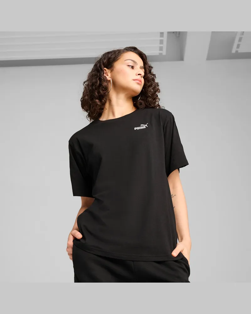 Puma ESS TAPE Relaxed Fit T-Shirt Damen, Kleidung, Schwarz Schwarz