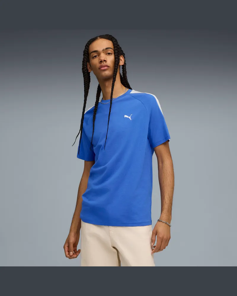 Puma T7 T-Shirt Herren, Kleidung, Blau Blau