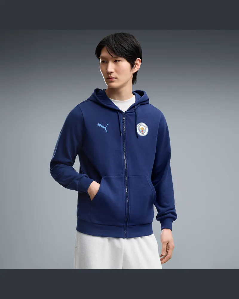 Puma Manchester City ftblCulture Kapuzenjacke Herren, Kleidung, Blau Blau