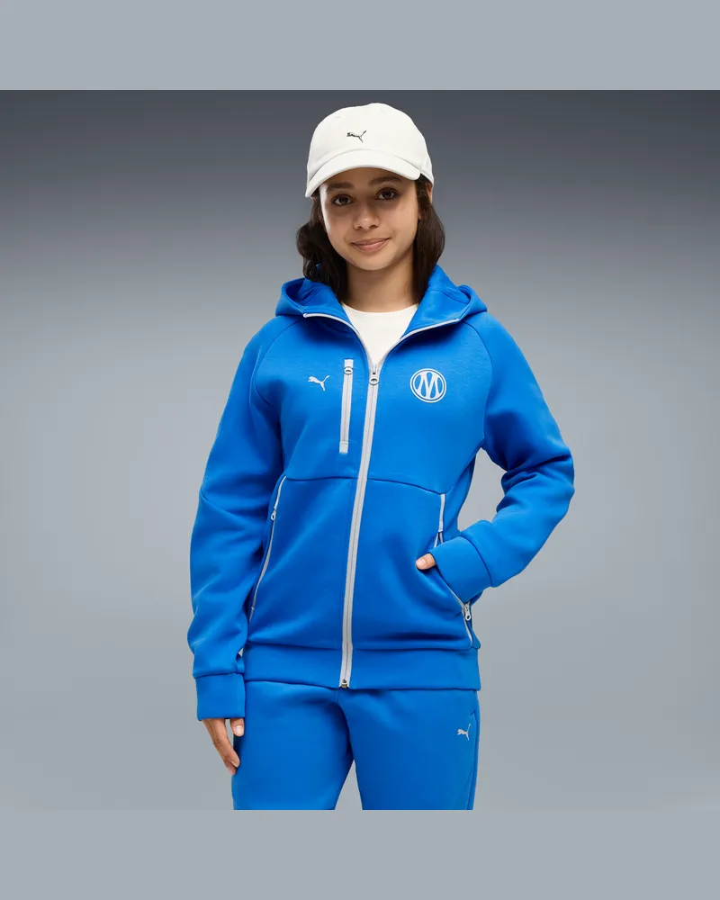 Puma Olympique de Marseille TECH Kapuzenjacke Teenager, Kleidung, Blau Blau