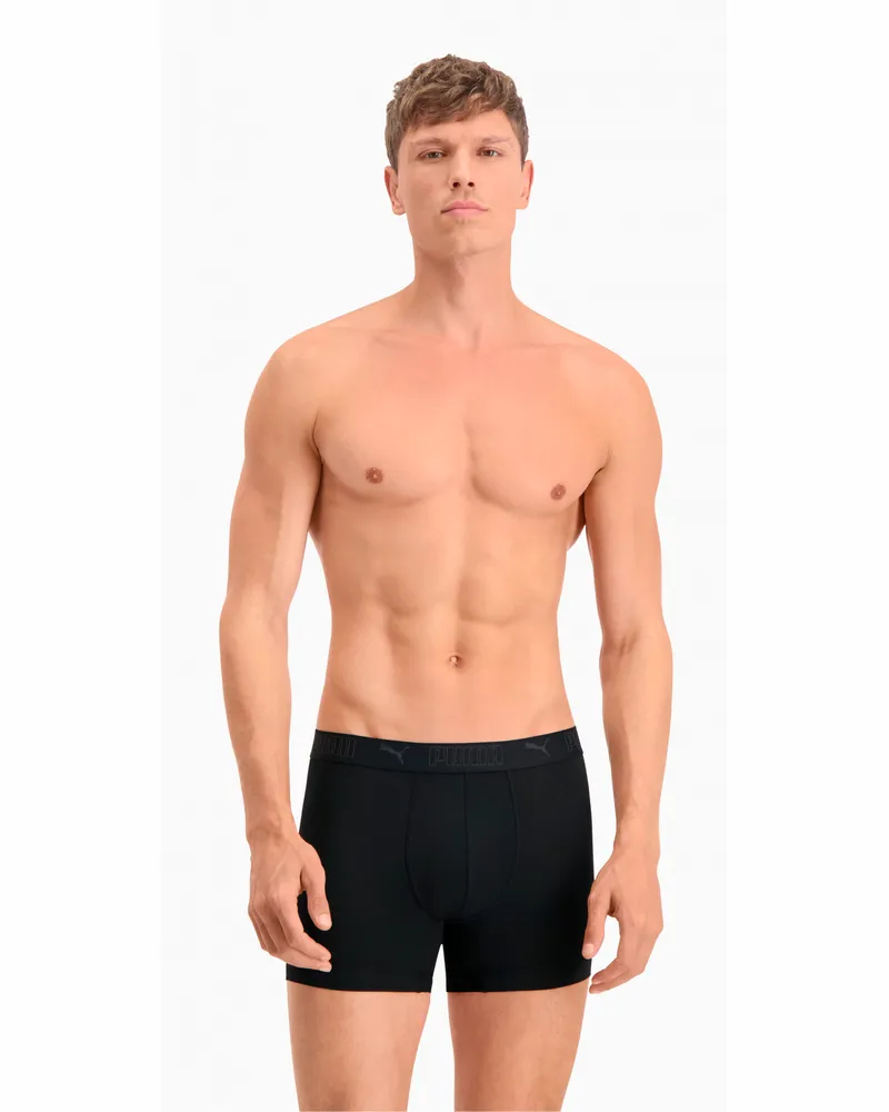 Puma Sport Mikrofaser Herren Boxershorts (2er-Pack), Kleidung, Schwarz Schwarz