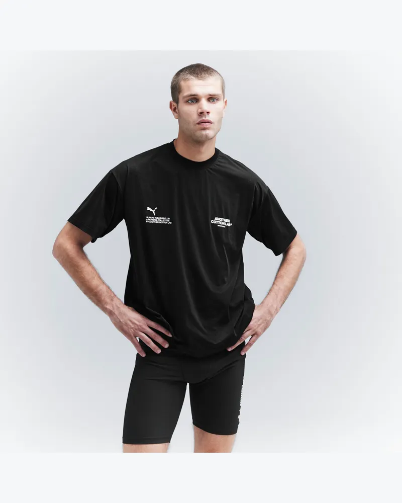 Puma x ANOTHER COTTON LAB Sunday Running Club T-Shirt Unisex, Kleidung, Schwarz Schwarz