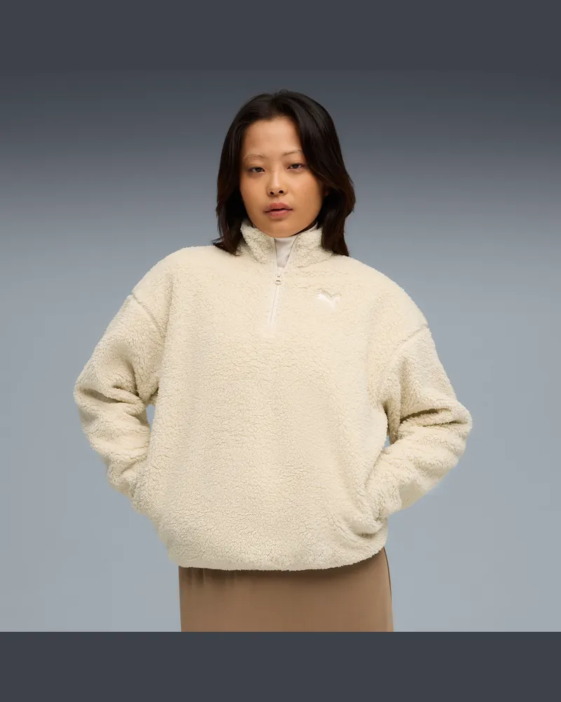 Puma Essentials Elevated Comfort Sweatshirt Damen, Kleidung, Weiß Weiß