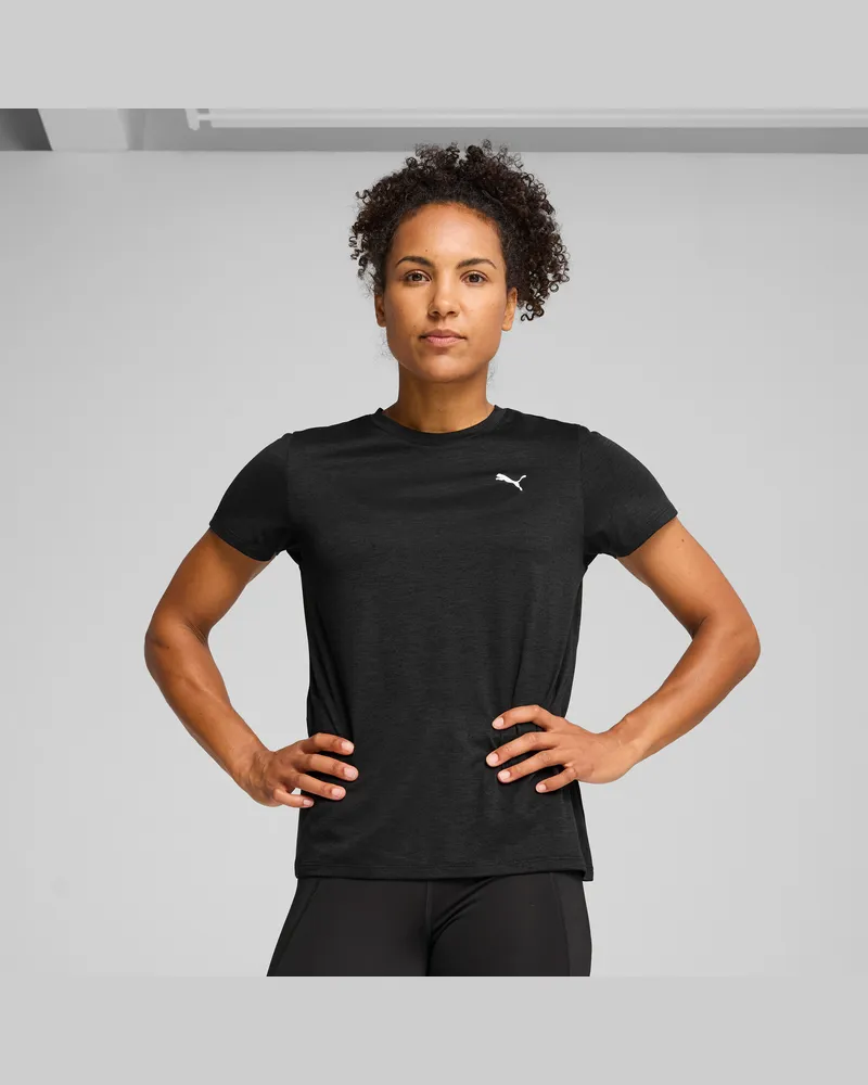 Puma TAD ESSENTIALS Meliertes T-Shirt Damen, Kleidung, Schwarz Schwarz