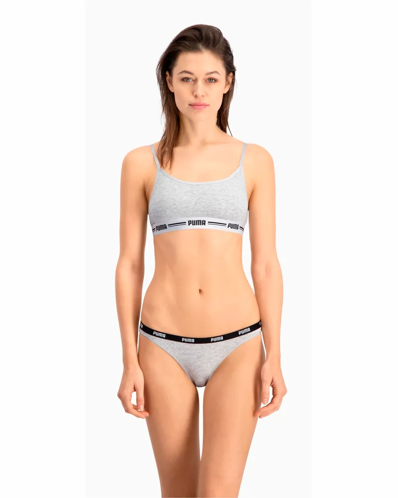 Puma Bikinislips Unterwäsche Damen (2er-Pack), Kleidung, Grau Grau