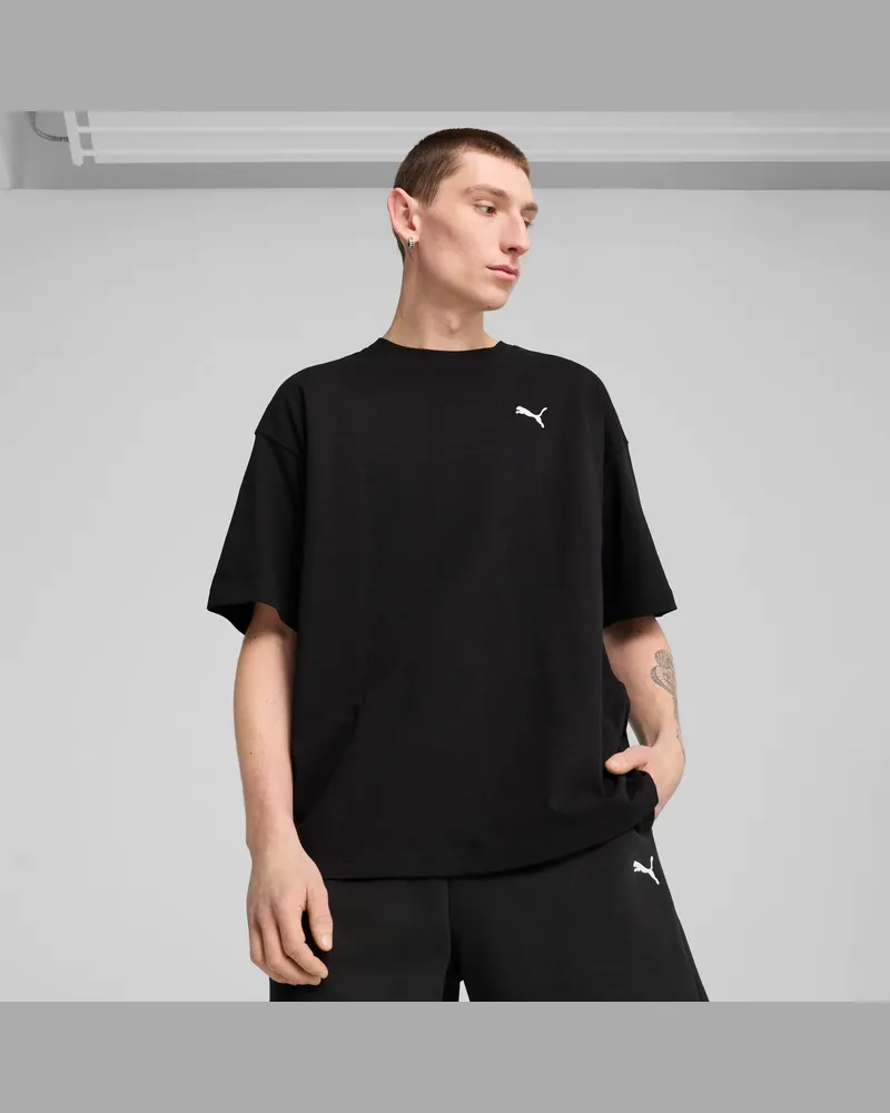 Puma WARDROBE ESS Oversized T-Shirt Herren, Kleidung, Schwarz Schwarz