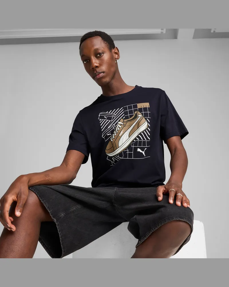 Puma Graphics Sneaker T-Shirt für Herren, Kleidung, Blau Blau