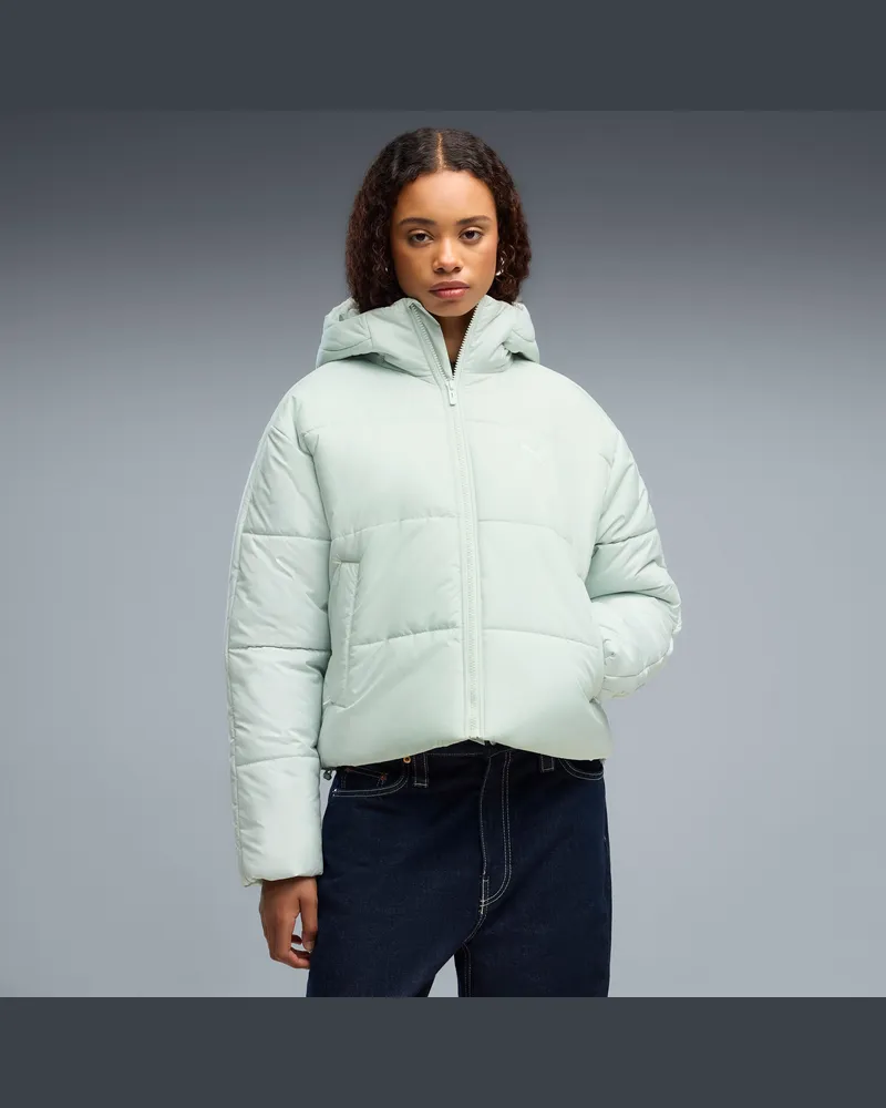 Puma Essentials Relaxed Wattierte Kapuzenjacke Damen, Kleidung, Grün Grün