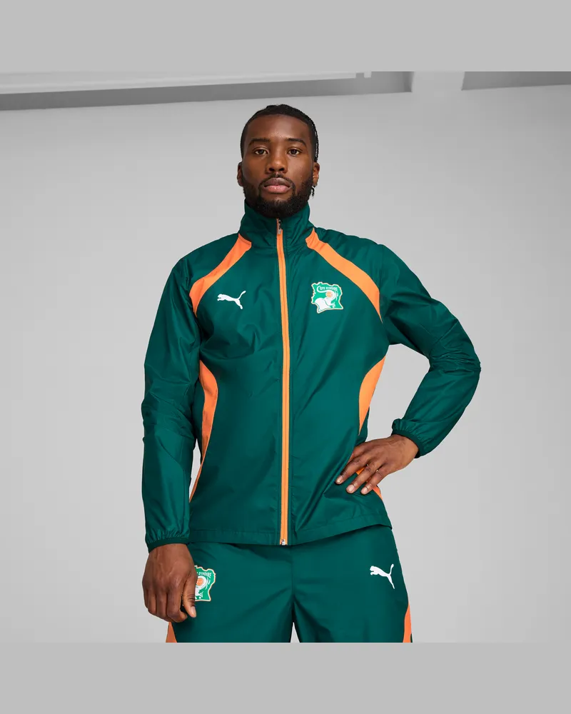 Puma Elfenbeinküste 2025 Gewebte Aufwärmjacke Herren, Kleidung, Grün Grün