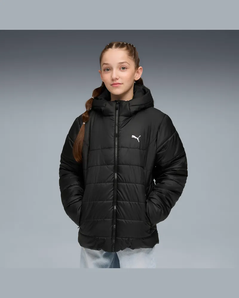 Puma Essentials Wattierte Kapuzenjacke Teenager, Kleidung, Schwarz Schwarz