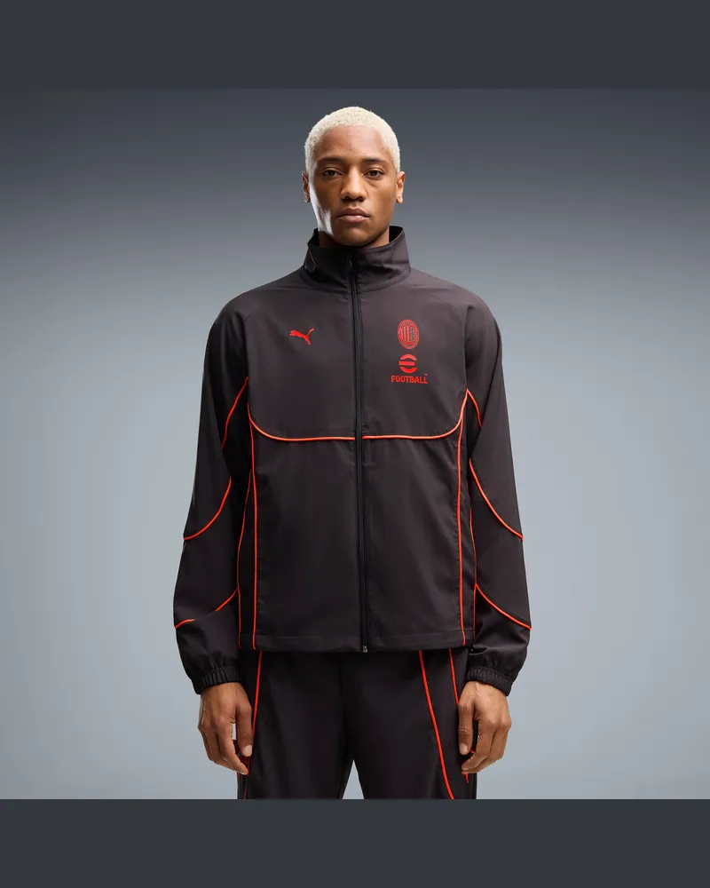 Puma AC Milan TECH-X Trainingsjacke mit Reißverschluss Herren, Kleidung, Grau Grau