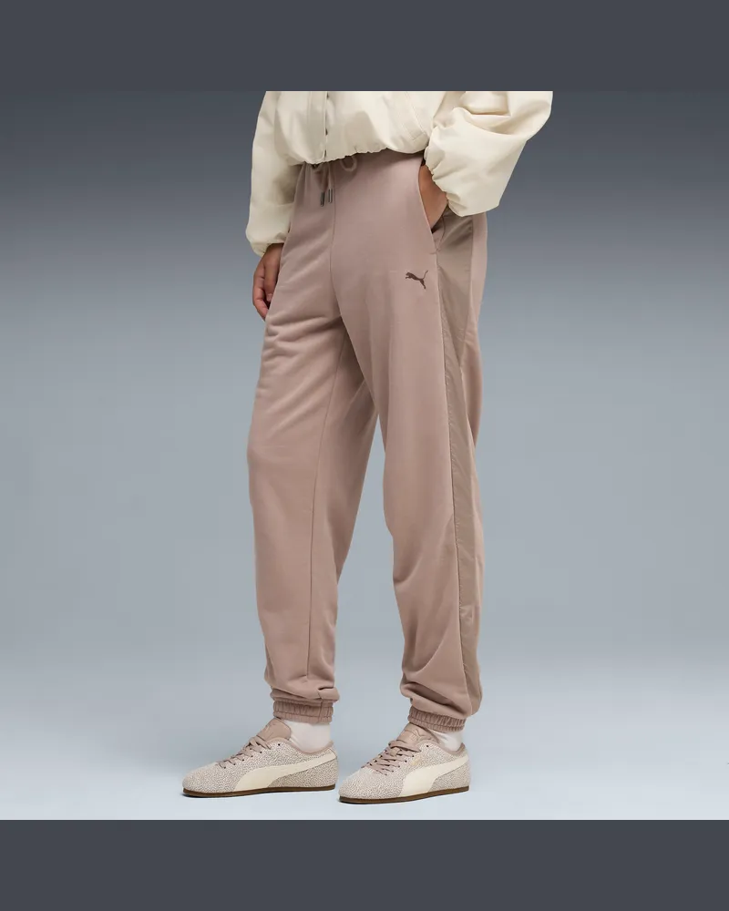 Puma HER High-Waist-Jogginghose Damen, Kleidung Beige
