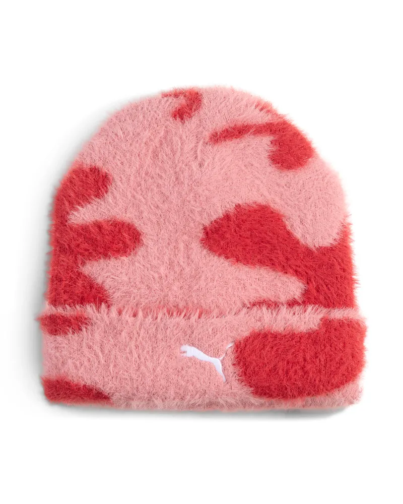 Puma Aufgeraute, bedruckte Beanie mit mittelhoher Krone, Accessoires, Rosa Rosa