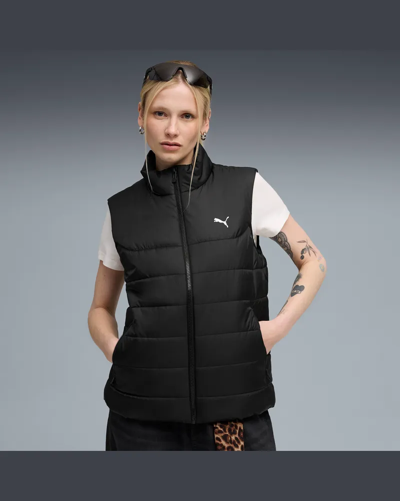 Puma Essentials Wattierte Weste Damen, Kleidung, Schwarz Schwarz