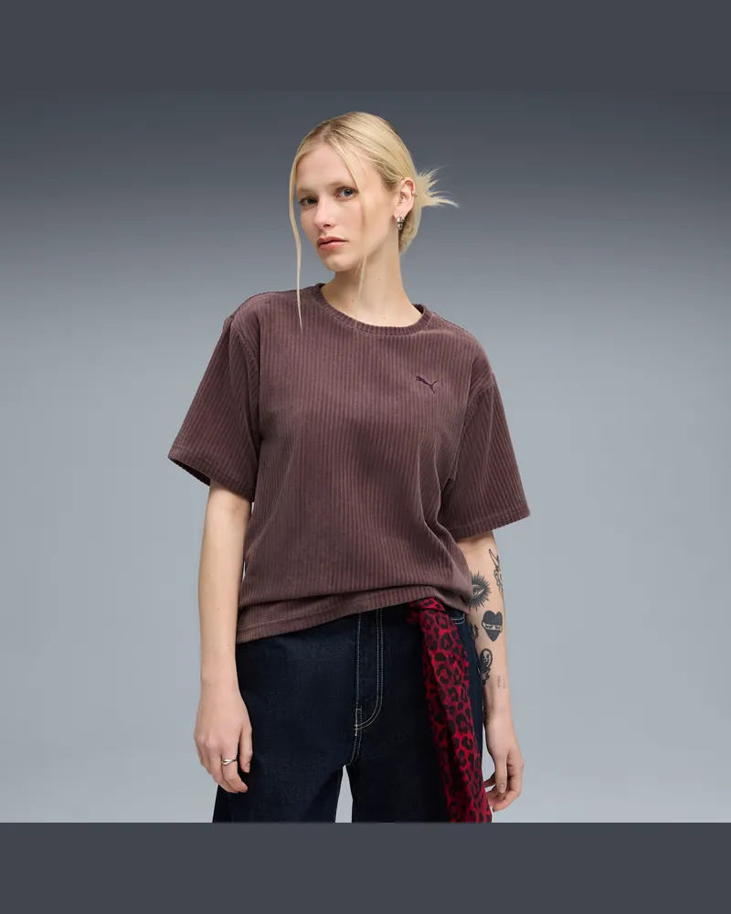 Puma Essentials Elevated Relaxed T-Shirt Damen, Kleidung, Lila Lila