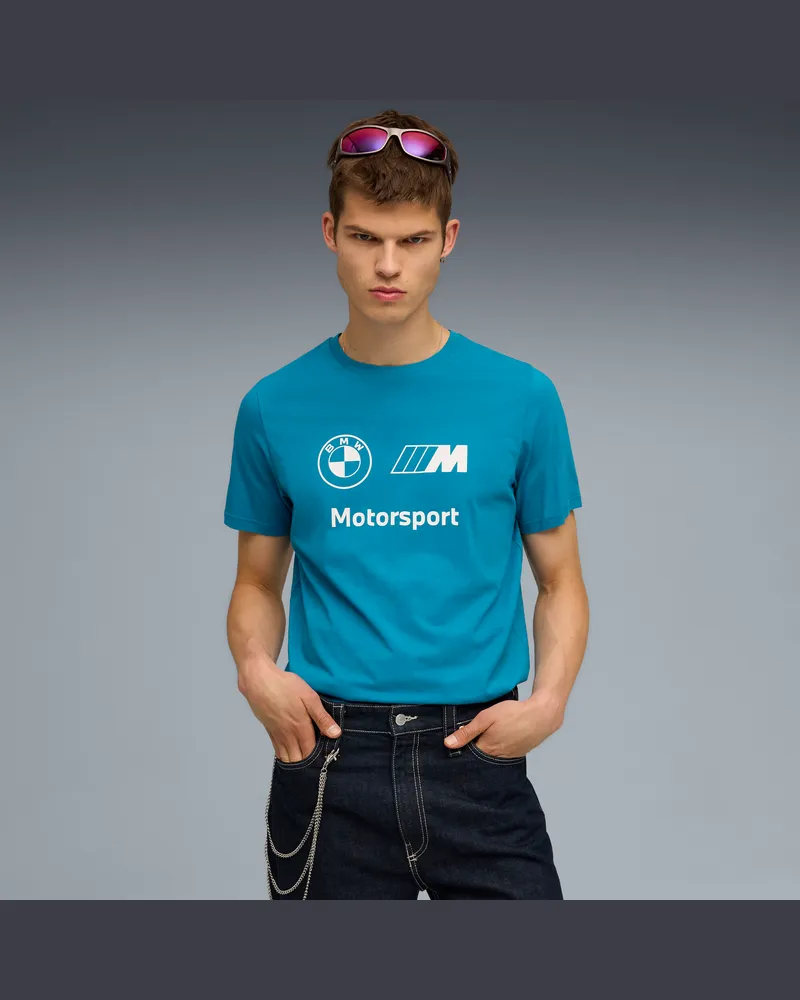 Puma BMW Motorsport Essentials Logo T-Shirt für Herren, Kleidung, Blau Blau