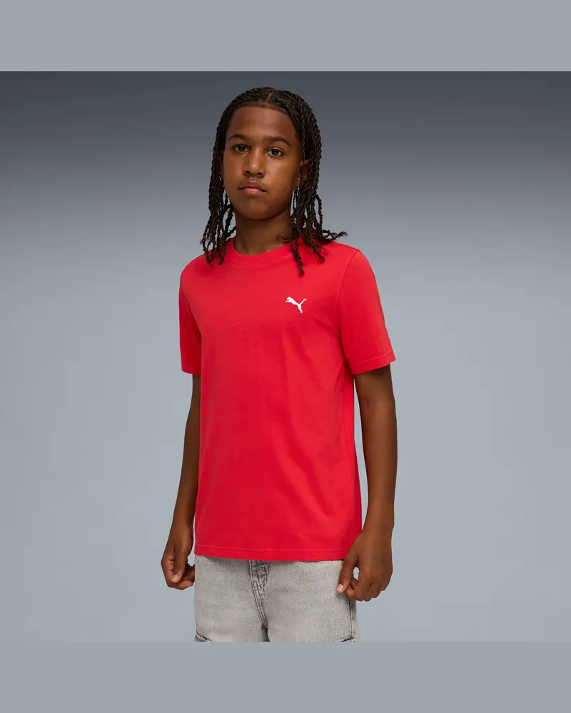 Puma WARDROBE ESS T-Shirt Teenager, Kleidung, Rot Rot