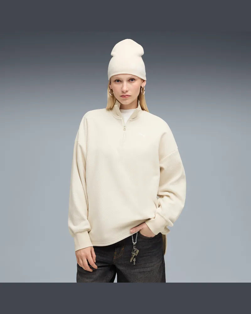 Puma HER Oversized Winterized Sweatshirt Damen, Kleidung, Weiß Weiß