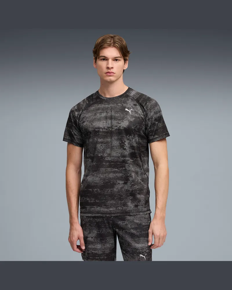 Puma Run Velocity Bedrucktes T-Shirt Herren, Kleidung, Schwarz Schwarz