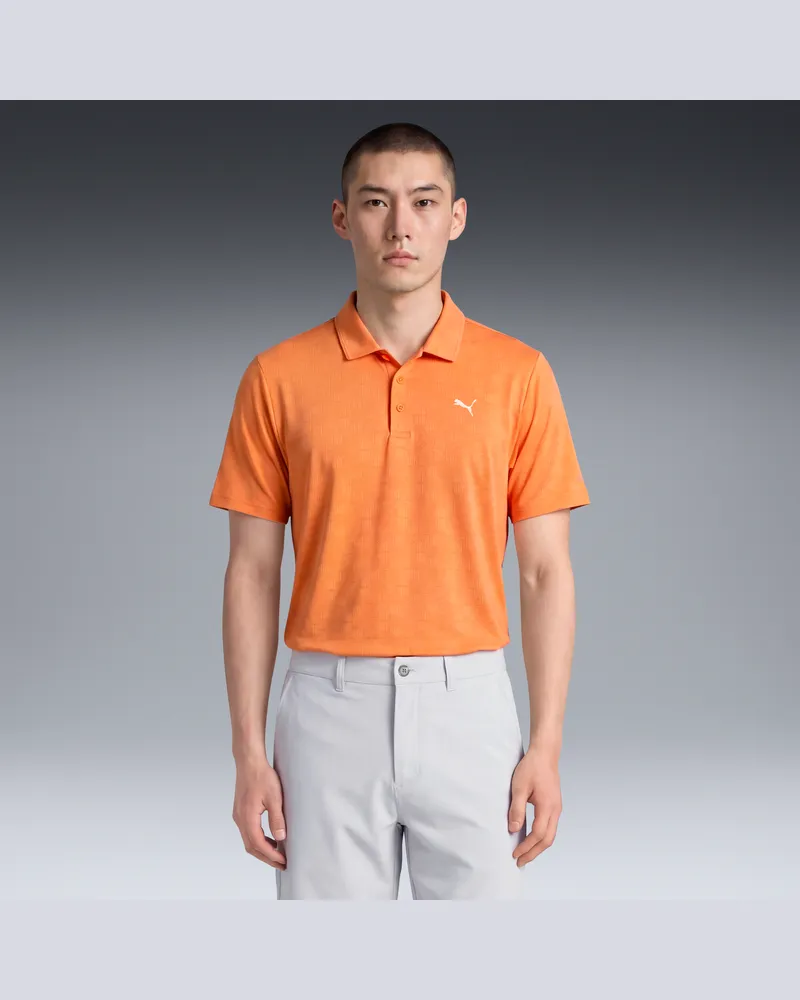 Puma MATTR Deco Jacquard Golfpolo Herren, Kleidung Orange