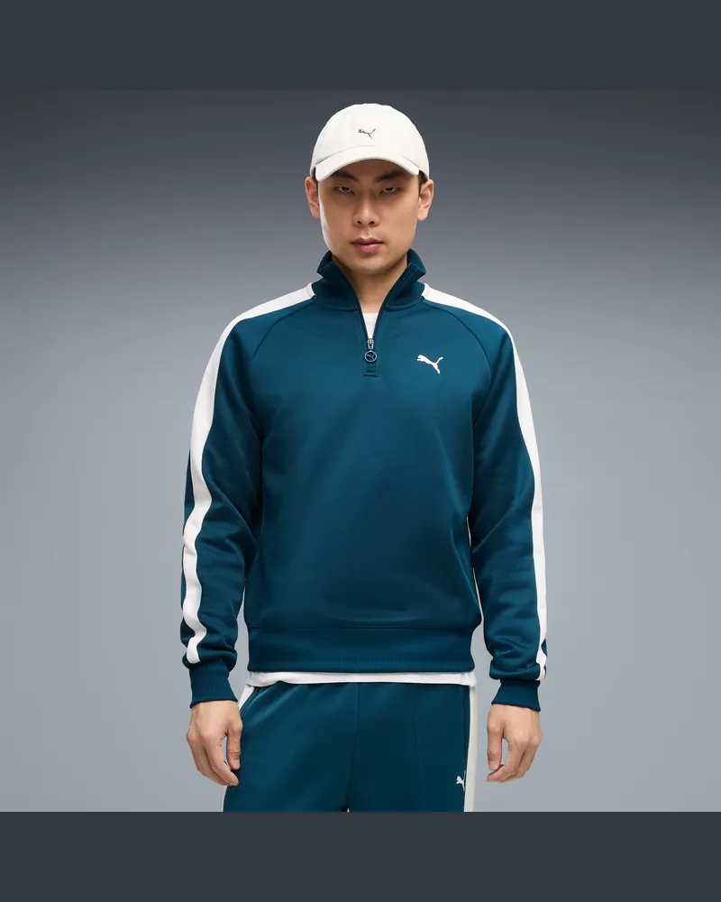 Puma T7 Always On Trainingsjacke mit Reißverschluss bis zum Hals Herren, Kleidung, Blau Blau
