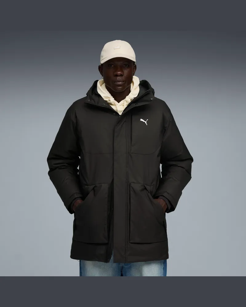 Puma Daunenparka mit Kapuze Herren, Kleidung, Schwarz Schwarz