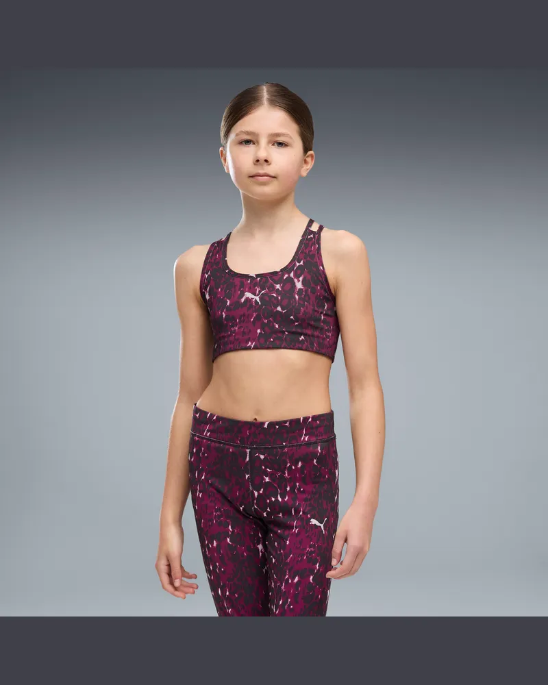 Puma Train All Day Essentials Printed Crossover Sport-BH Teenager, Kleidung, Rosa Rosa