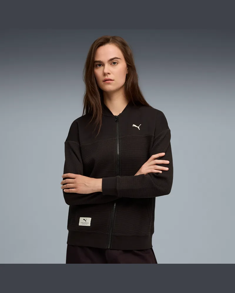 Puma Class Reißverschluss-Jacke Damen, Kleidung, Schwarz Schwarz