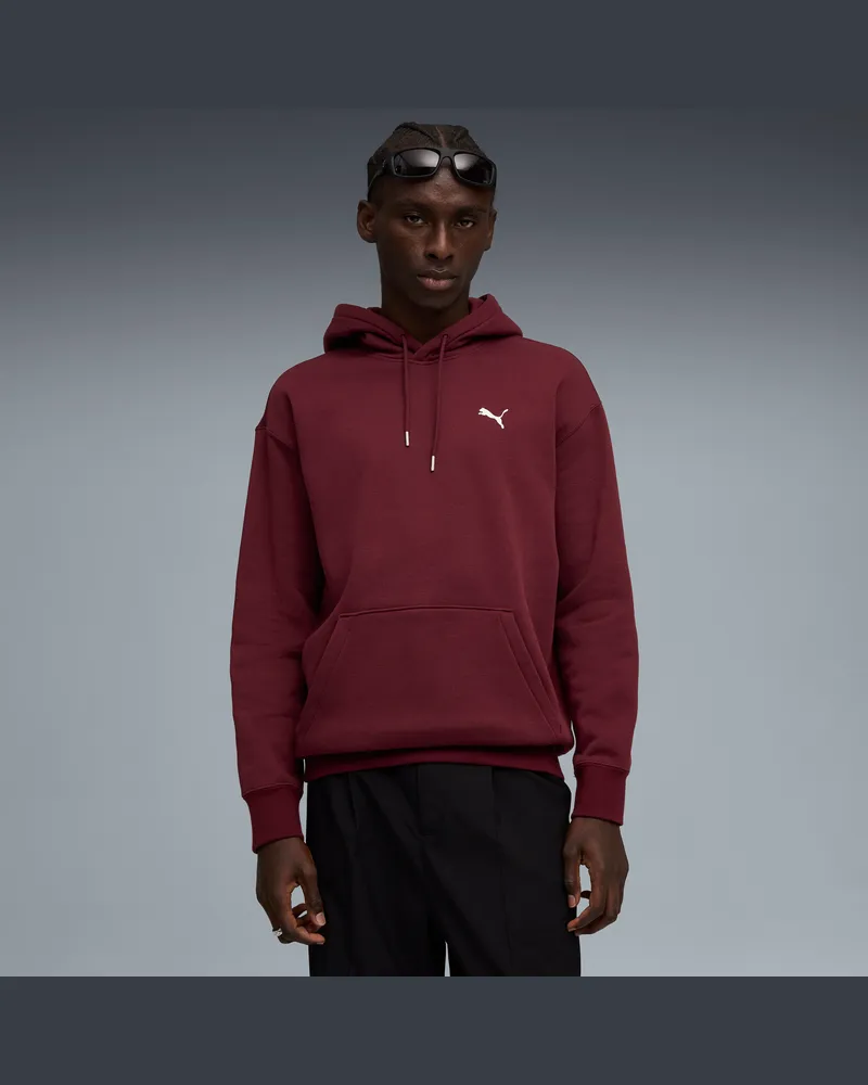 Puma Wardrobe Essentials Relaxed Fleece Hoodie Herren, Kleidung, Rot Rot