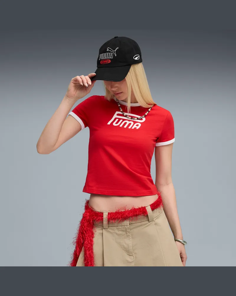 Puma FUTURE..ARCHIVE Graphic Slim T-Shirt Damen, Kleidung, Rot Rot