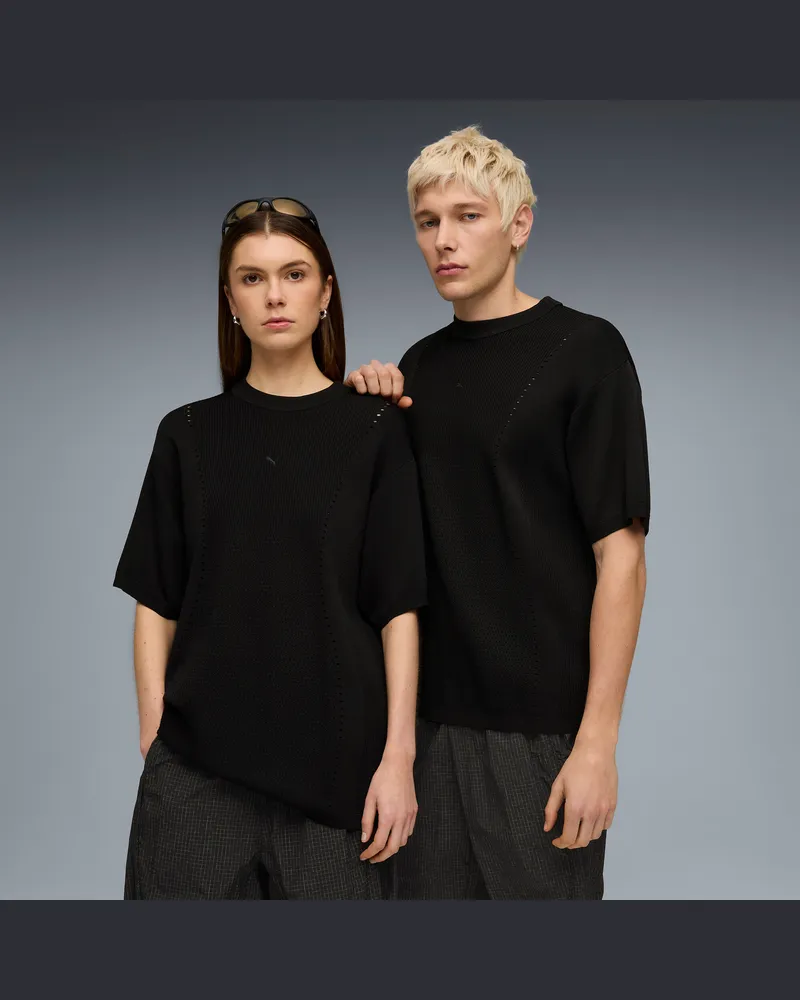 Puma CLRT Gestricktes T-Shirt Relaxed Unisex, Accessoires, Schwarz Schwarz