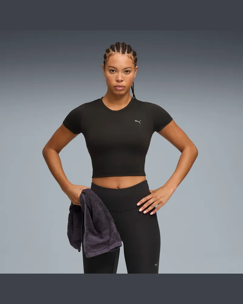 Puma CLOUDSPUN Twist T-Shirt Damen, Kleidung, Schwarz Schwarz