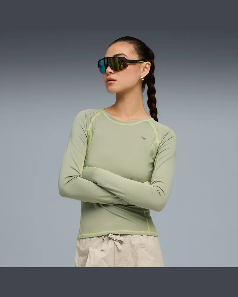 Puma YONA Tight Langarmtop Damen, Kleidung, Grün Grün