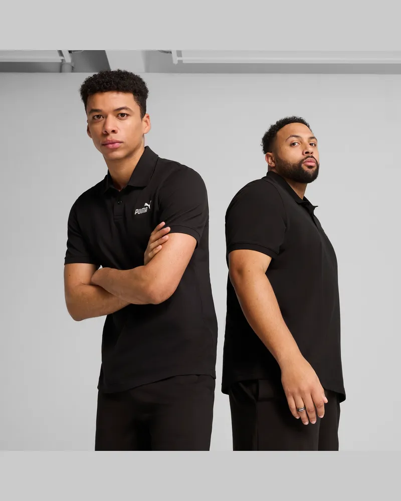 Puma Essentials No. 1 Logo Pique-Poloshirt Herren, Kleidung, Schwarz Schwarz