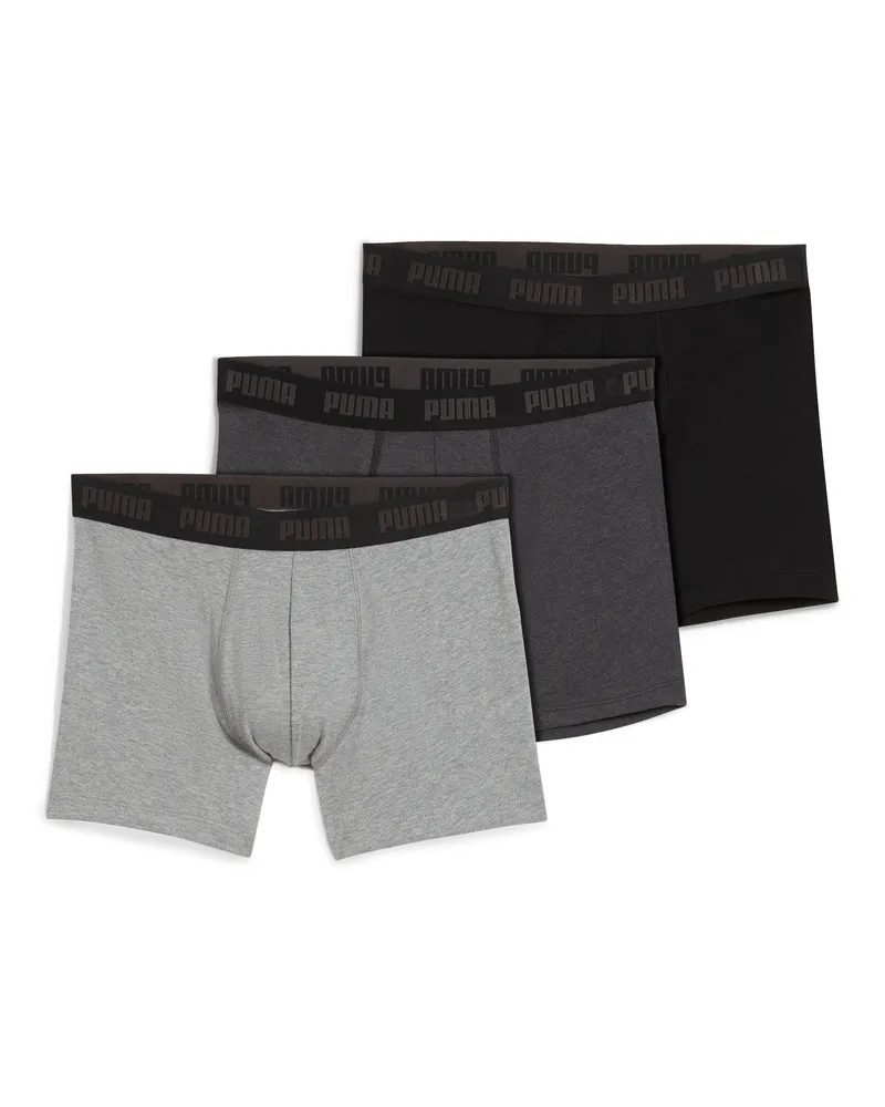 Puma Boxershorts Herren (3er-Pack), Kleidung, Grau Grau