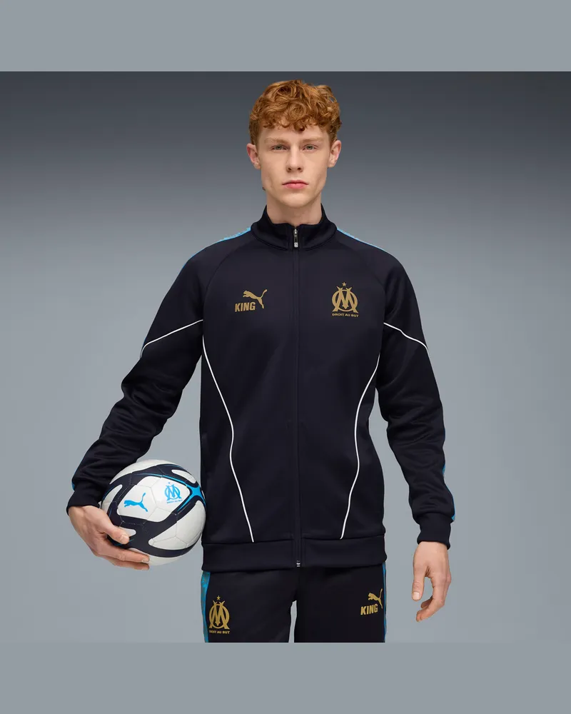 Puma Olympique de Marseille KING Anthem Jacke Herren, Kleidung, Blau Blau