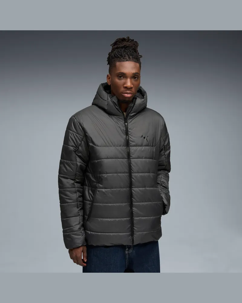Puma Essentials Wattierte Kapuzenjacke Herren, Kleidung, Grau Grau