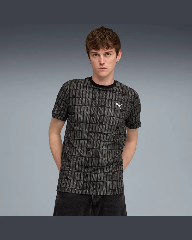 Puma Essentials Logo Lab T-Shirt Herren, Kleidung, Schwarz Schwarz